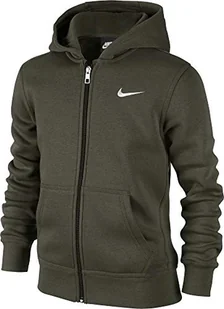 Nike bluza chłopięca B Nsw Hoodie Ya76 Bf Fz brązowy Cargo Khaki/White S - Bluzy dla chłopców - miniaturka - grafika 1
