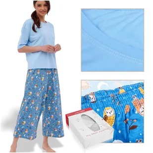 CORNETTE Pi��ama Damska ALEX 843/384 Bawe��niana Niebieska Rozmiar XL - Piżamy damskie - miniaturka - grafika 1