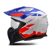 Kaski motocyklowe - Kask Otwarty LS2 OF606 Drifter Trek Złamany Biały/Niebieski/CzerwonyM - miniaturka - grafika 1