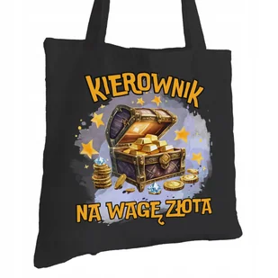 Torba Bawełniana dla Kierownika Czarna Na Prezent Ekologiczna Trwały Nadruk - Torby i wózki na zakupy - miniaturka - grafika 1