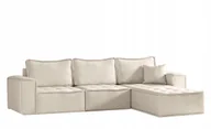 Narożniki - Sofa w kształcie L maxi BOHOO narożnik tkanina Raven jasnobeżowy prawy - miniaturka - grafika 1