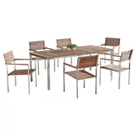 Meble ogrodowe - Beliani Zestaw ogrodowy drewniany stół i 6 krzeseł VIAREGGIO 3385 - miniaturka - grafika 1