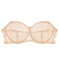 Biustonosze - Biustonosz samonośny z prześwitującego materiału - Beżowy - miniaturka - grafika 1