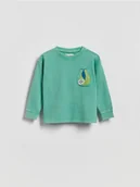 Bluzki dla niemowląt - Reserved - Bawełniany longsleeve - zielony - miniaturka - grafika 1