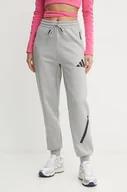 Spodnie damskie - adidas spodnie dresowe ZNE kolor szary z nadrukiem JD9586 - miniaturka - grafika 1