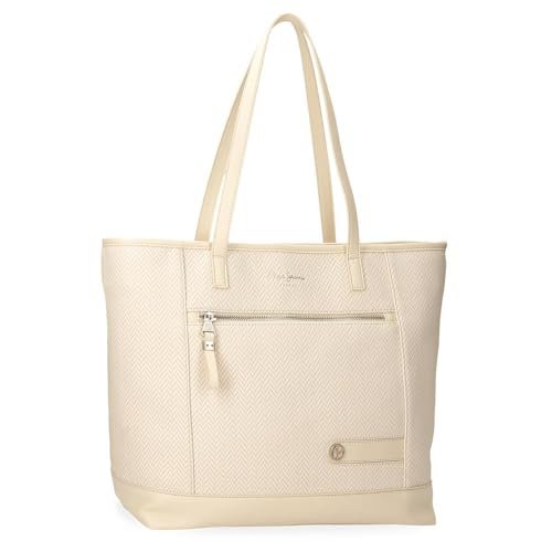 Pepe Jeans Sprig Torba na laptopa 15,6 cala Beżowy 34x32x14 cm Skóra syntetyczna by Joumma Bags, beż, Talla única, torba tote