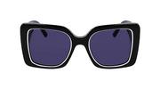 Okulary przeciwsłoneczne - KARL LAGERFELD Damskie okulary przeciwsłoneczne KL6126S, czarne/białe, jeden rozmiar, czarny/biały, Rozmiar uniwersalny - miniaturka - grafika 1