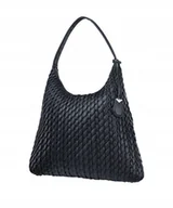 Torebki damskie - Torebka Damska Shopper Duża A4 Worek Na Ramię PUCCINI Czarna BML013 1 - miniaturka - grafika 1