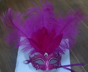 Gama Ewa Kraszek Gama Ewa Kraszek, maska z piórami Violetta - Stroje karnawałowe - miniaturka - grafika 1