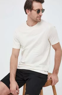 Koszulki męskie - BOSS t-shirt bawełniany kolor beżowy wzorzysty - Boss - grafika 1