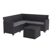 Meble ogrodowe - Zestaw mebli ogrodowych Marie grafitowy kanapa + stolik - miniaturka - grafika 1