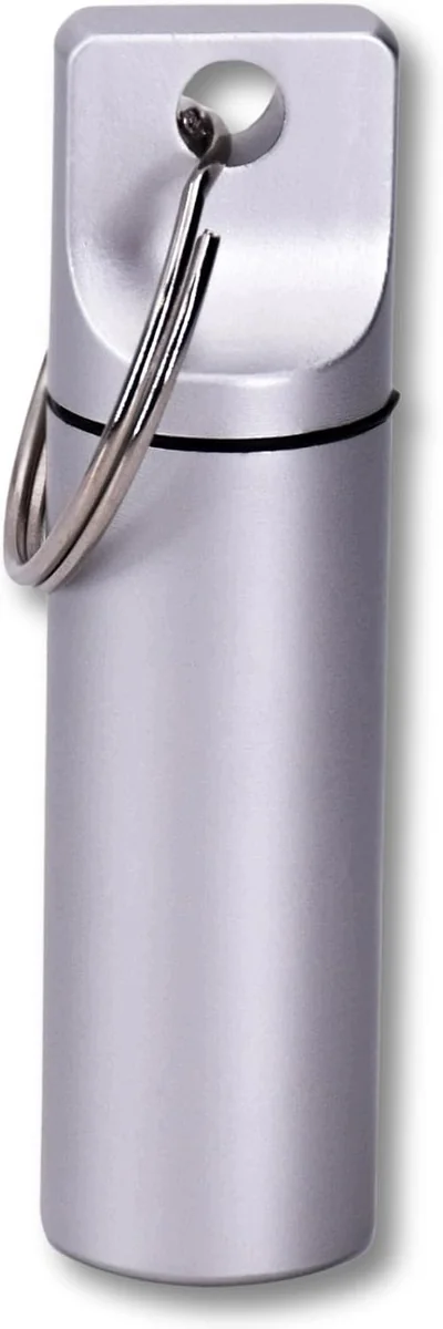 ORGANIZER NA LEKI 6.2X1.7 CM ALUMINIOWY HERMETYCZNY CYLINDER PODRÓŻNY ETUI
