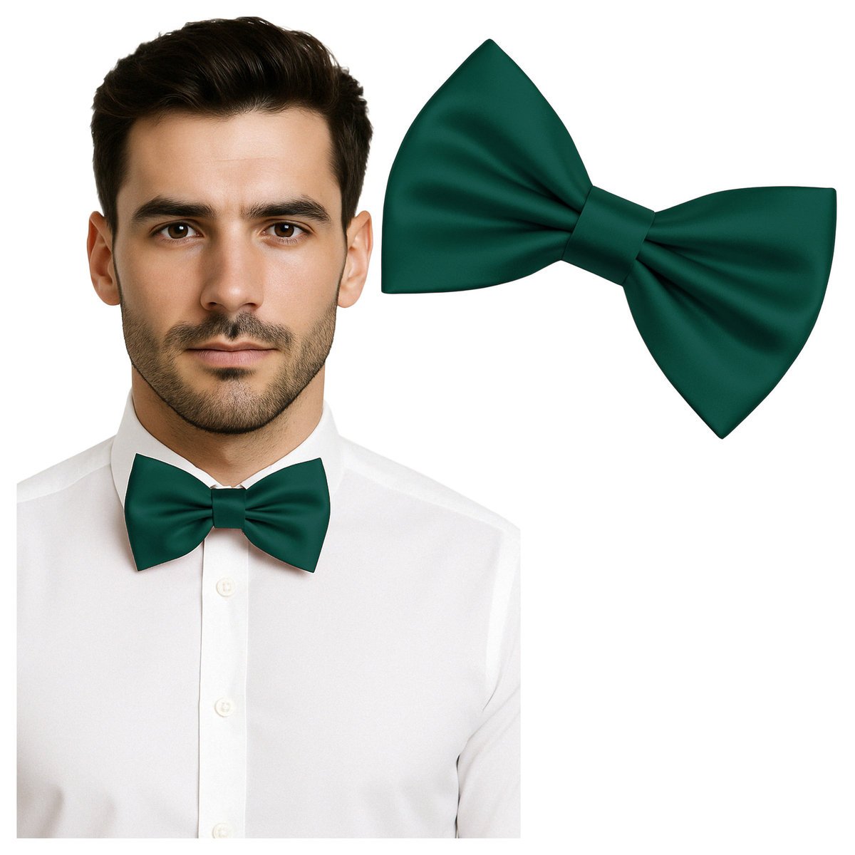 Muszka męska gładka - ciemnozielona