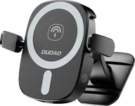 Uchwyty samochodowe do telefonów - Dudao Uchwyt Dudao FW11 samochodowy do telefonu z ładowarką indukcyjną 15W na kratkę nawiewu / kokpit - czarny - miniaturka - grafika 1
