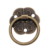 Zawiasy, okucia i inne akcesoria - 20 szt. antycznych klamek do drzwi w kształcie pierścienia w stylu vintage do mebli domowych, szuflad szafek (2 x 2 cm) - miniaturka - grafika 1