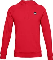 Bluzy męskie - Under Armour Bluza męska Rival Fleece Hoodie czerwona r. S 1357092 600 - miniaturka - grafika 1