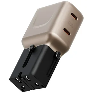 Ładowarka sieciowa Energea TravelGo Adapter 45 2xUSB-C 45W złoto-czarna - Ładowarki do telefonów - miniaturka - grafika 1