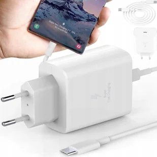 SZYBKA ŁADOWARKA DO TELEFONU SAMSUNG KOSTKA PD TYP C 45W + KABEL USB-C 1M - Ładowarki do telefonów SZYBKA ŁADOWARKA DO TELEFONU SAMSUNG KOSTKA PD TYP C 45W + KABEL USB-C 1M - Ładowarki do telefonów - miniaturka - grafika 1