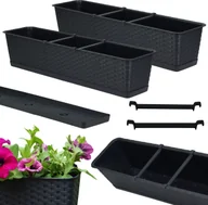 Donice - 2x Skrzynka balkonowa Ratolla z podstawką ISR700P Doniczka prostokątna - miniaturka - grafika 1