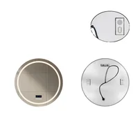 Lustra - Lustro łazienkowe LED, głośnik Bluetooth, regulowane oświetlenie, okrągłe - miniaturka - grafika 1