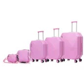 Walizki - Zestaw walizek SEMI LINE T5822-0 Różowy - miniaturka - grafika 1