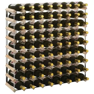 vidaXL Stojak na 72 butelki wina, lite drewno sosnowe - Stojaki na wino - miniaturka - grafika 1