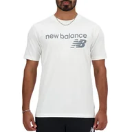 Koszulki męskie - Koszulka New Balance MT41905WT - biała - miniaturka - grafika 1