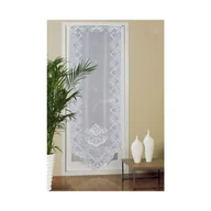 Zasłony - 60 cm x 180 cm Koronkowa zasłona do drzwi, półprzezroczyste firanki z woalu, haftowana zasłona do salonu, sypialni, biała - miniaturka - grafika 1