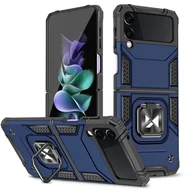 Etui i futerały do telefonów - Wozinsky Ring Armor etui Samsung Galaxy Z Flip 4 pancerny pokrowiec uchwyt magnetyczny ring niebieskie - miniaturka - grafika 1