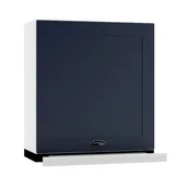 Szafki kuchenne - Szafka kuchenna wisząca z okapem 60 ADELE W60 SLIM/68 P/L granatowa mat/srebrna - miniaturka - grafika 1