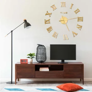 VidaXL Lumarko Zegar ścienny 3D, nowoczesny design, złoty, 100 cm, XXL 325157 VidaXL - Zegary - miniaturka - grafika 10