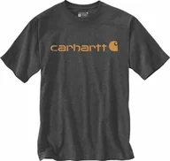 Koszulki męskie - Carhartt Koszulka Carhartt Heavyweight Core Logo Carbon - miniaturka - grafika 1