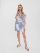 Spodenki damskie - Vero Moda Szorty "Jena" w kolorze niebiesko-białym - miniaturka - grafika 1