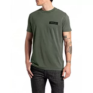 REPLAY Męski T-shirt M6283, 950 military, 3XL, 950 militarów., 3XL - Koszulki męskie - miniaturka - grafika 1
