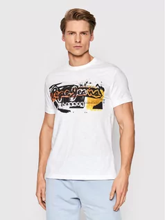 Koszulki męskie - Pepe Jeans T-Shirt Amersham PM508109 Biały Slim Fit - grafika 1