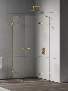 New Trendy Kabina prysznicowa podwójne drzwi uchylne 120x120 EXK-4773 Eventa Gold Shine - Kabiny prysznicowe - miniaturka - grafika 1
