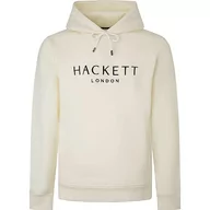 Bluzy męskie - Hackett London Męska bluza z kapturem Heritage, Biały (antyczna biel), XS - miniaturka - grafika 1