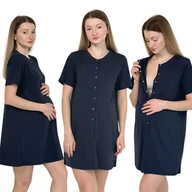 Piżamy ciążowe - Koszula ciążowa i do karmienia z wygodnym zapięciem na napy XXL Mamiluna - miniaturka - grafika 1