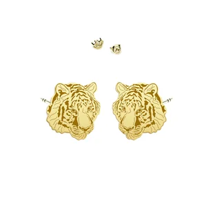 Kolczyki z Tygrysem srebro pozłacane - MEJK Jewellery - Kolczyki - miniaturka - grafika 1