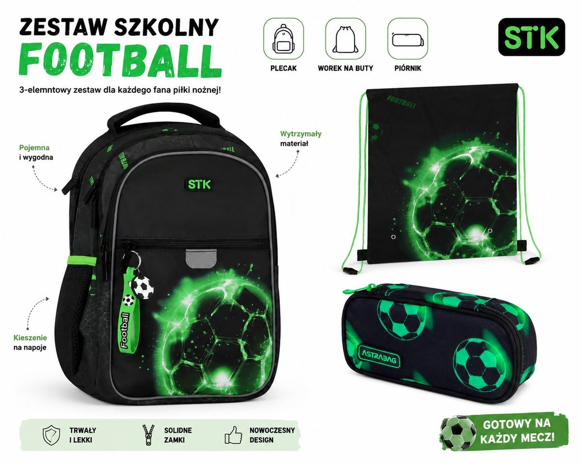 ZESTAW SZKOLNY Z 3-ELEMENTÓW FOOTBALL