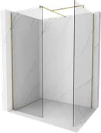 Ścianki i drzwi prysznicowe - Mexen Kioto ścianka prysznicowa Walk-in 110 x 105 cm, transparent, złota - 800-110-202-50-00-105 - miniaturka - grafika 1