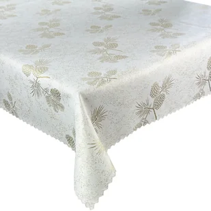 Dwustronny Obrus Plamoodporny Szyszki Złote-80x80 cm - Obrusy i serwetki - miniaturka - grafika 1