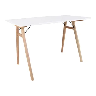 Biały stół z brązowymi nogami House Nordic Vojens Desk, dł. 120 cm - Biurka - miniaturka - grafika 1