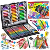 Przybory szkolne - Zestaw Artystyczny do Rysowania dla Dzieci Kredki Mazaki Farby 150 el. - miniaturka - grafika 1