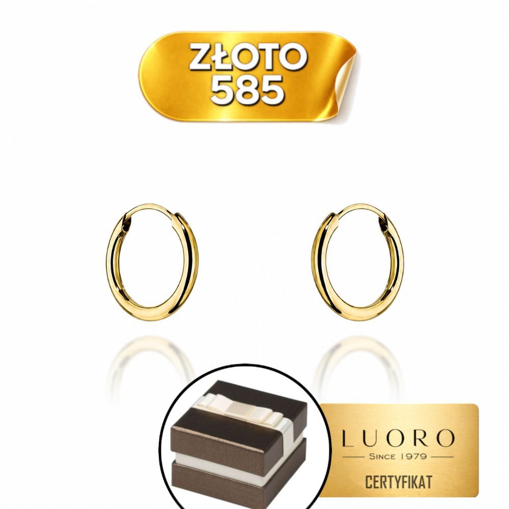 KOLCZYKI ZŁOTE 585 14K KOŁA 1,2 CM LEKKIE ZAPIĘCIE KREOL ELEGANCKIE
