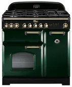 Kuchenki gazowo-elektryczne - Falcon Classic Deluxe 90 Butelkowa zieleń mosiądz - miniaturka - grafika 1