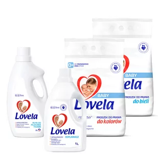 Lovela Hipoalegriczny zestaw wszystko dla maluszka Płyn 2L Odplamiacz 1L Proszek do Prania 5,4kg - Środki do prania Lovela Hipoalegriczny zestaw wszystko dla maluszka Płyn 2L Odplamiacz 1L Proszek do Prania 5,4kg - Środki do prania - miniaturka - grafika 1