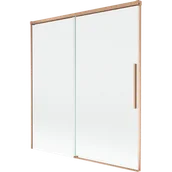 Parawany nawannowe - Mexen Rox parawan nawannowy 2-skrzydłowy rozsuwany 150 x 150 cm, transparent, miedź szczotkowana - 8C9-150-001-65-00 - miniaturka - grafika 1