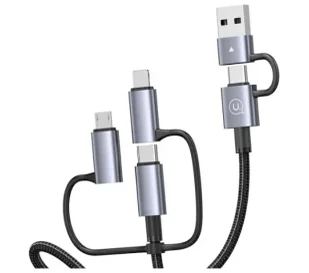 USAMS 6w1 Fast Charging 60W 1,2m Czarny - Kable USB - miniaturka - grafika 1