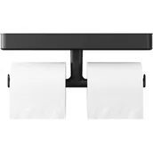 Stojaki i wieszaki na papier toaletowy - Tiger Carv uchwyt na papier toaletowy z półką czarny 800240 - miniaturka - grafika 1